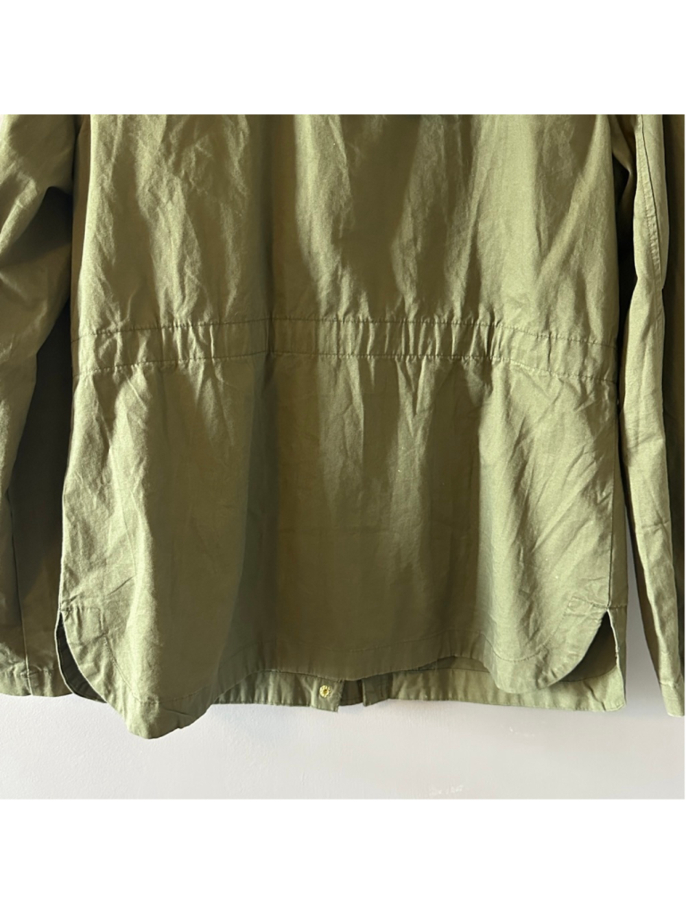 Women’s Love Tree Olive Green Hooded Utility Jacket Size M Cotton Military Parka - Picture 7 of 10